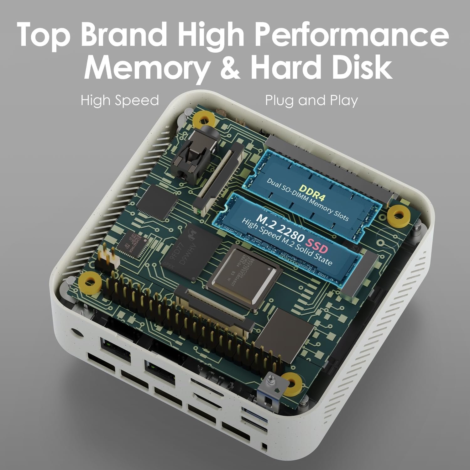 Mini PC Computers Gaming, AMD Ryzen 7 5700u (8C/16T,up to 4.3 GHz), Micro PC 64GB DDR4 RAM 2TB PCIe SSD, Small Desktop PC Supports 4K@60Hz/Triple Display/WiFi 5/BT5.0/HDMI+DP/Home/Office