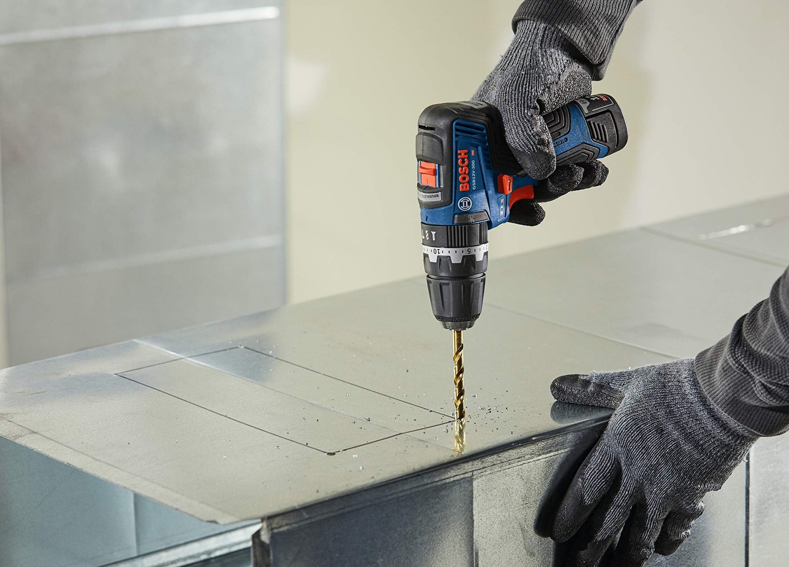 Bosch GSB12V-300B22 12V Max Brushless 3/8 In. Hammer Drill/Driver Kit with (2) 2.0 Ah Batteries